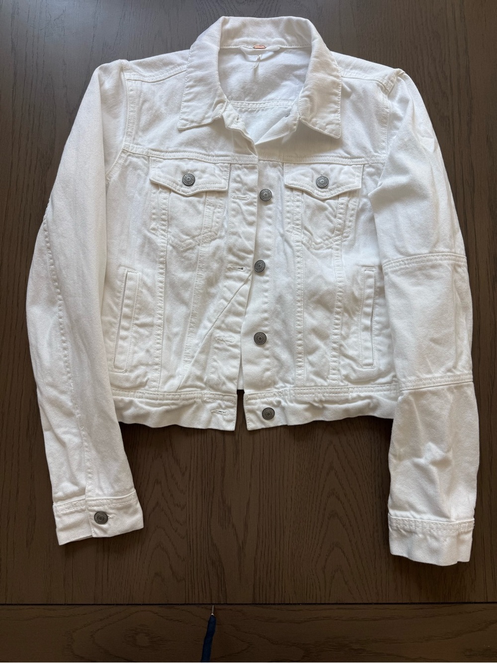 Free People White Denim Jacket (Size S)